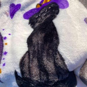 Witch Cat Halloween Throw Blanket 50 X 70 Plush beautiful new with tags